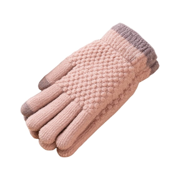 Goowood Winter Gloves 2 Finger Screen Touchscreen Fleece Lined Knit Gloves for Cold Weather, Warm Soft Comfortable Gloves for Women, Stretchy Winter Accessories for iPhone and Android