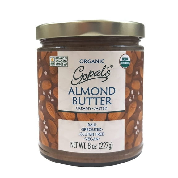 Gopal's Organic Sprouted Almond Butter Creamy Salted -- 8 oz