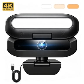 Gopgoy 4K Webcam for PC with Ring Light Ultra HD USB Webcam Autofocus PC Webcam with Dual Mics for PC Laptop Computer Gaming Streaming