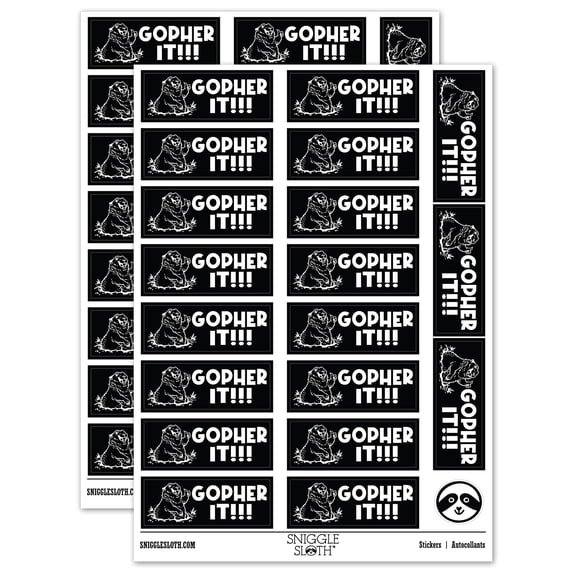 Gopher Go For it Teacher Student School Sticker Set - Black - Gloss ...