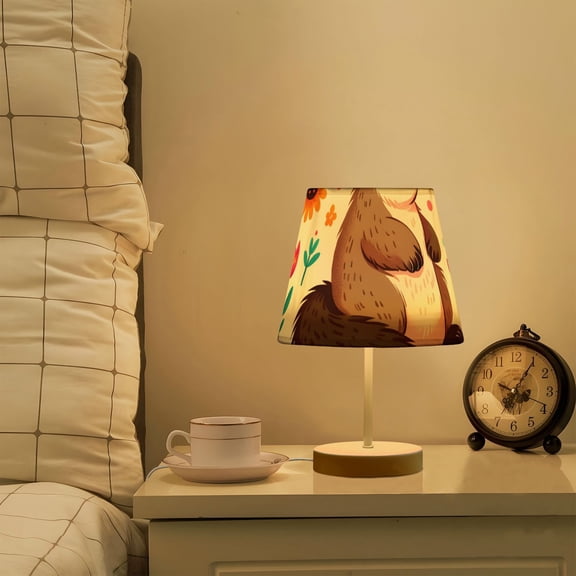 Gophers Mouse Flowers LED Desk Lamp Table Lamp USB Bedside Nightstand Small Lamp for Bedroom Living Room Kids Room