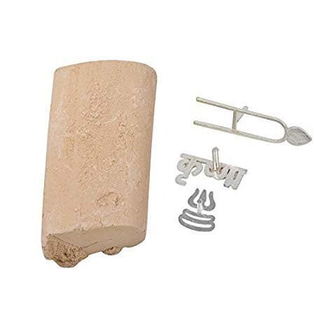 Ankita Gemstones Gopi Chandan Spiritual Krishna, Trishul, Shri Radhe Stamp Set with Meditation Products