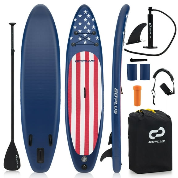 Goplus 10' Inflatable SUP Board Portable Adjustable Stand Up Paddle Board with 5 D Rings Blue