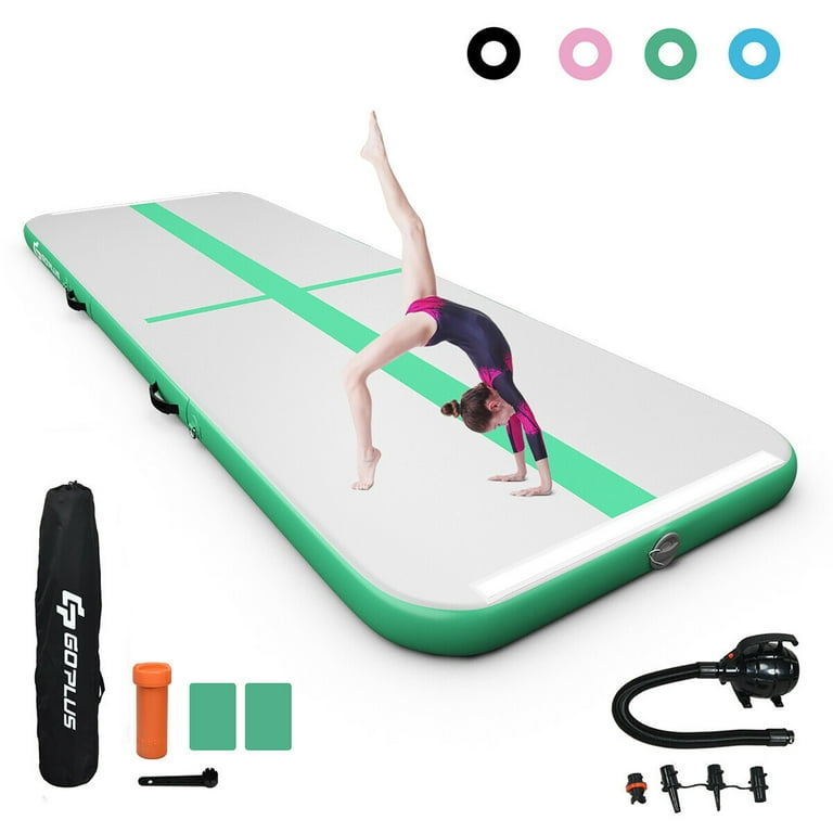Goplus 10FT Air Track Inflatable Gymnastics Tumbling Mat w Pump Green