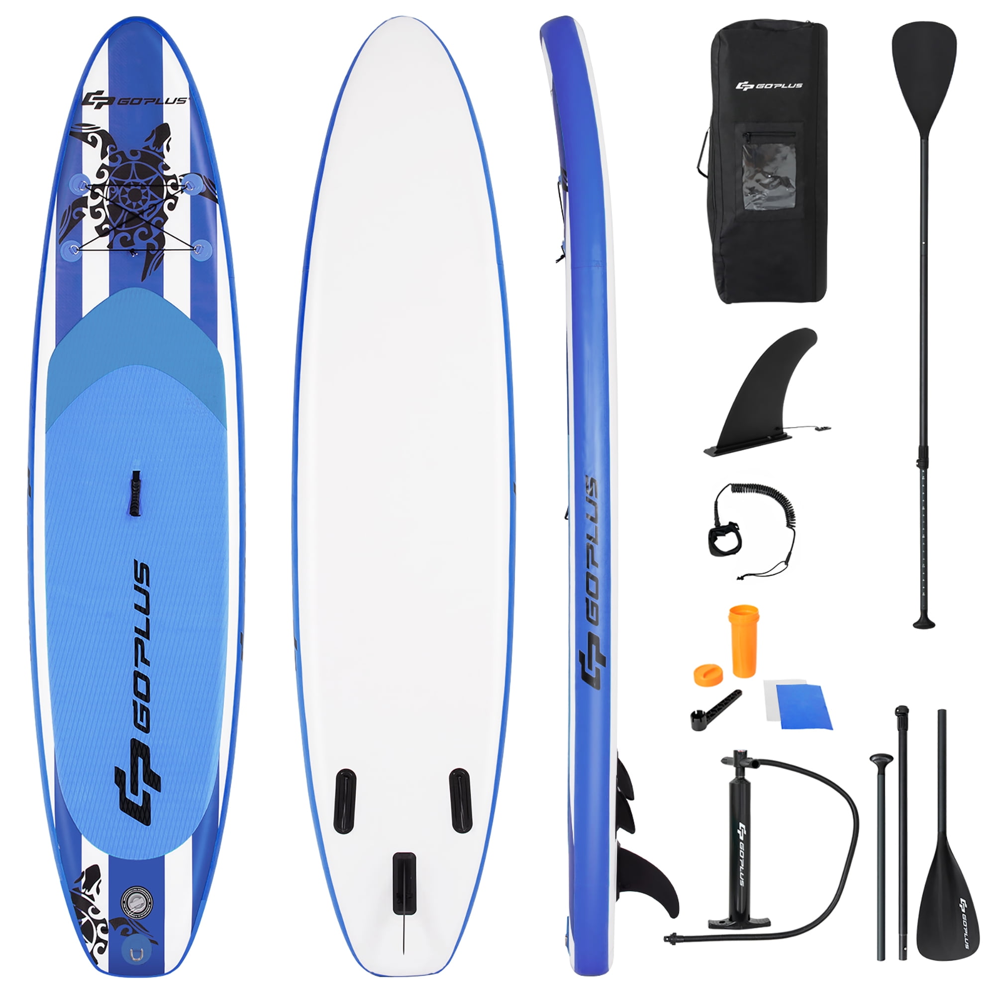 Goplus 11’ Inflatable Stand Up Paddle Board SUP W/Carrying Bag Aluminum Paddle Navy Sansujyuku sansujyuku.com