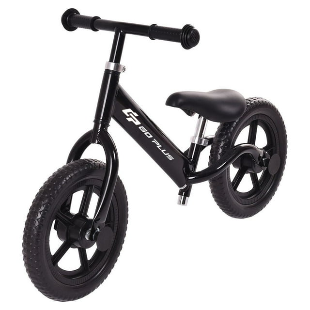 Goplus 12'' Balance Bike Classic Kids No-Pedal Learn To Ride Pre Bike w/ Adjustable Seat, Black