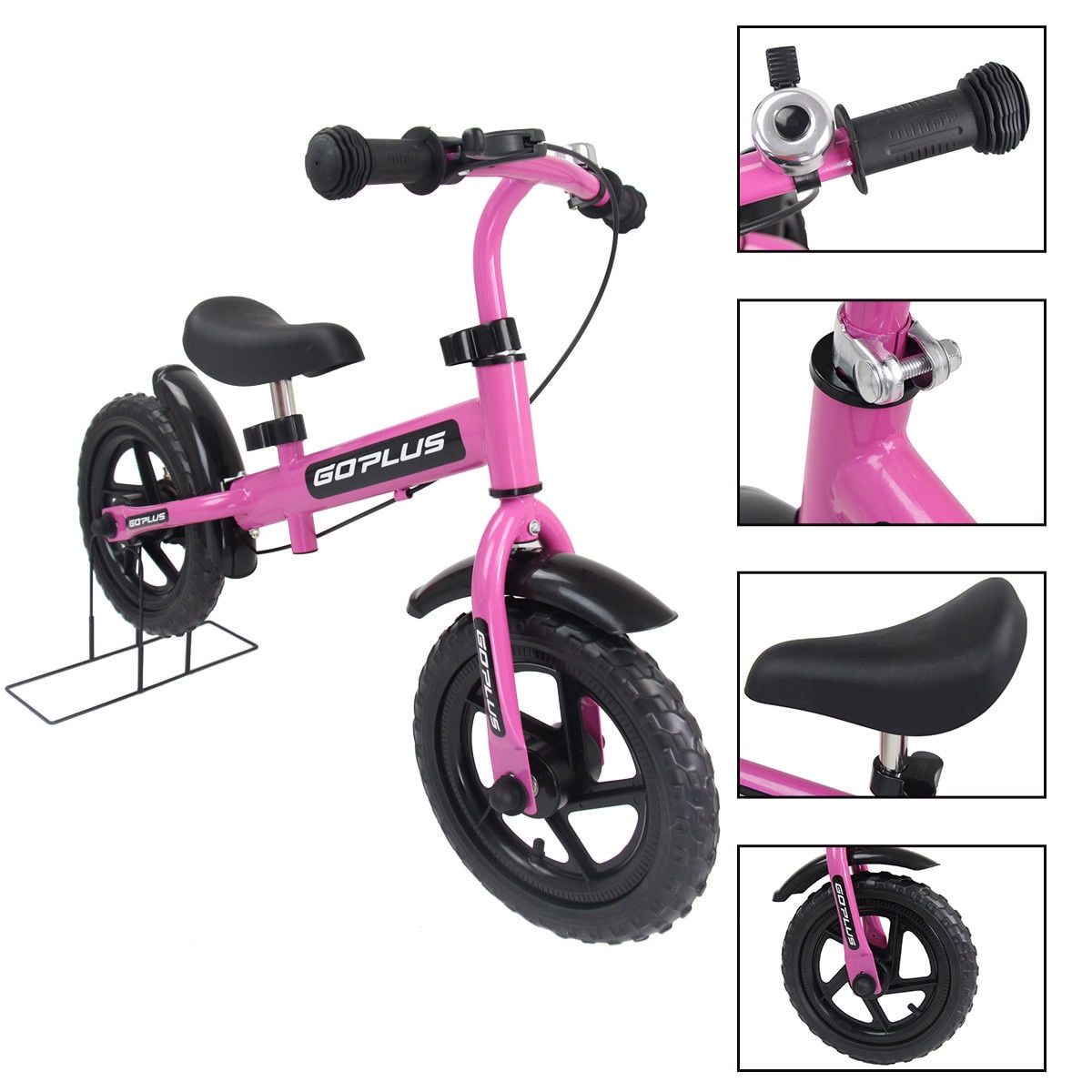 Goplus 12 Pink Kids Balance Bike Children Boys Girls with Brakes and Bell Exercise Walmart