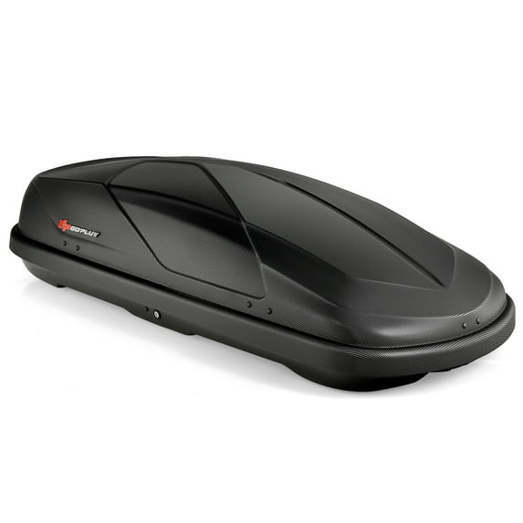 Goplus 14 Cubic Feet Cargo Box Dual-Sided Opening Rooftop Carrier Heavy Duty Black