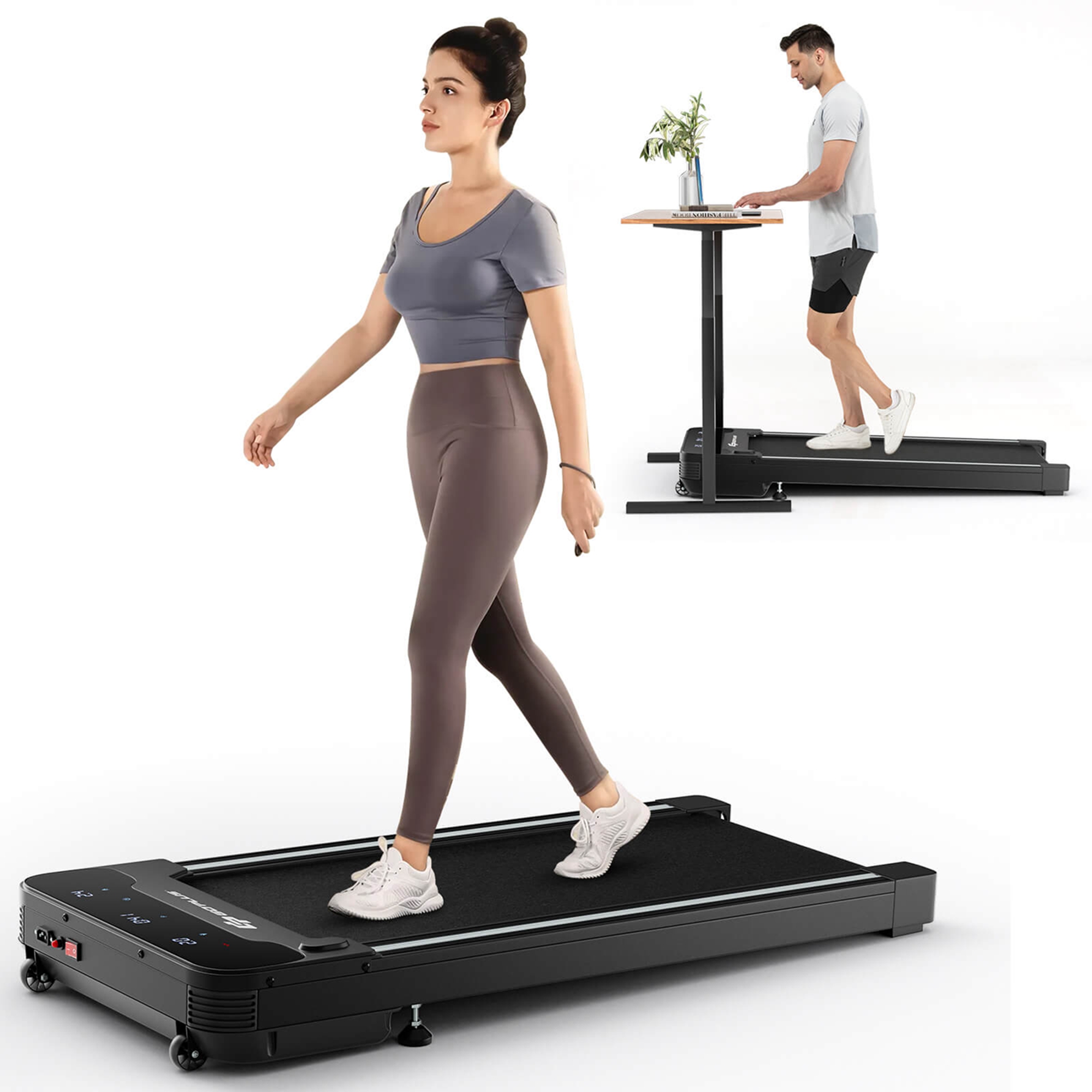 Goplus 1HP Under-Desk Walking Treadmill Jogging Exercise Machine w/ Remote Controller - image 1 of 10