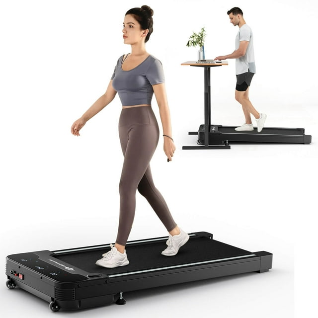 Goplus 1HP Under-Desk Walking Treadmill Jogging Exercise Machine w/ Remote Controller