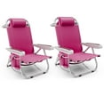 thumbnail image 1 of Goplus 2 PCS Folding Beach Chair Adult Lightweight Aluminum Camping Chair withStorage Bag Pink, 1 of 10