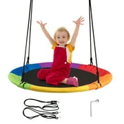 Goplus 40'' Flying Saucer Tree Swing Indoor Outdoor Play Set Swing for Kids Colorful