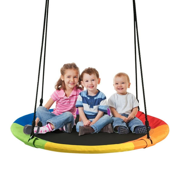 Goplus 40'' Flying Saucer Tree Swing Indoor Outdoor Play Set Swing for Kids Colorful