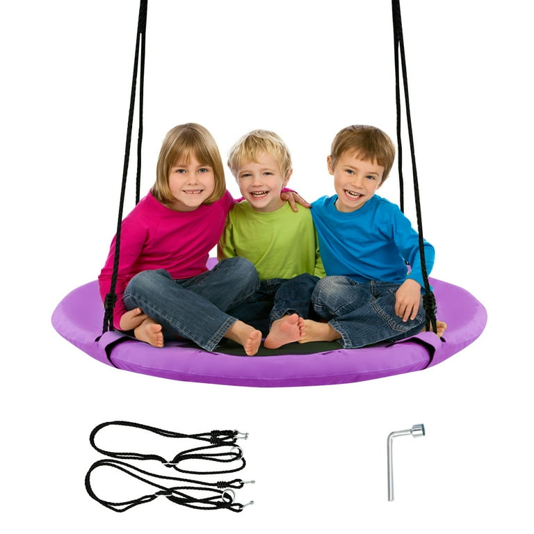 Goplus 40 Flying Saucer Tree Swing Indoor Outdoor Play Set Swing for Kids Purple