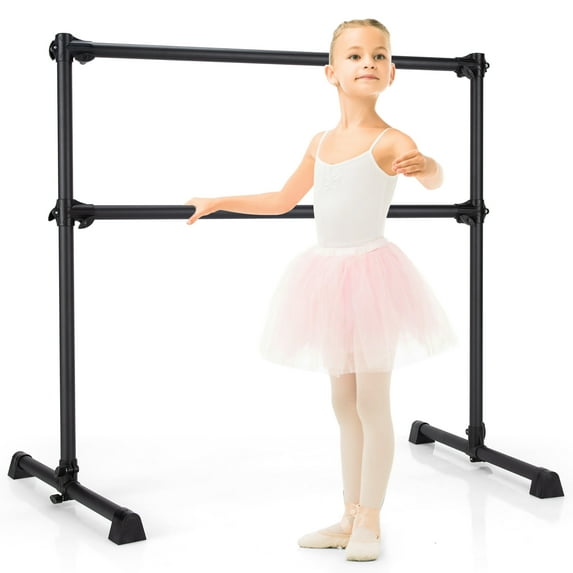 Goplus 4FT Portable Double Freestanding Ballet Barre Dancing Stretching Black