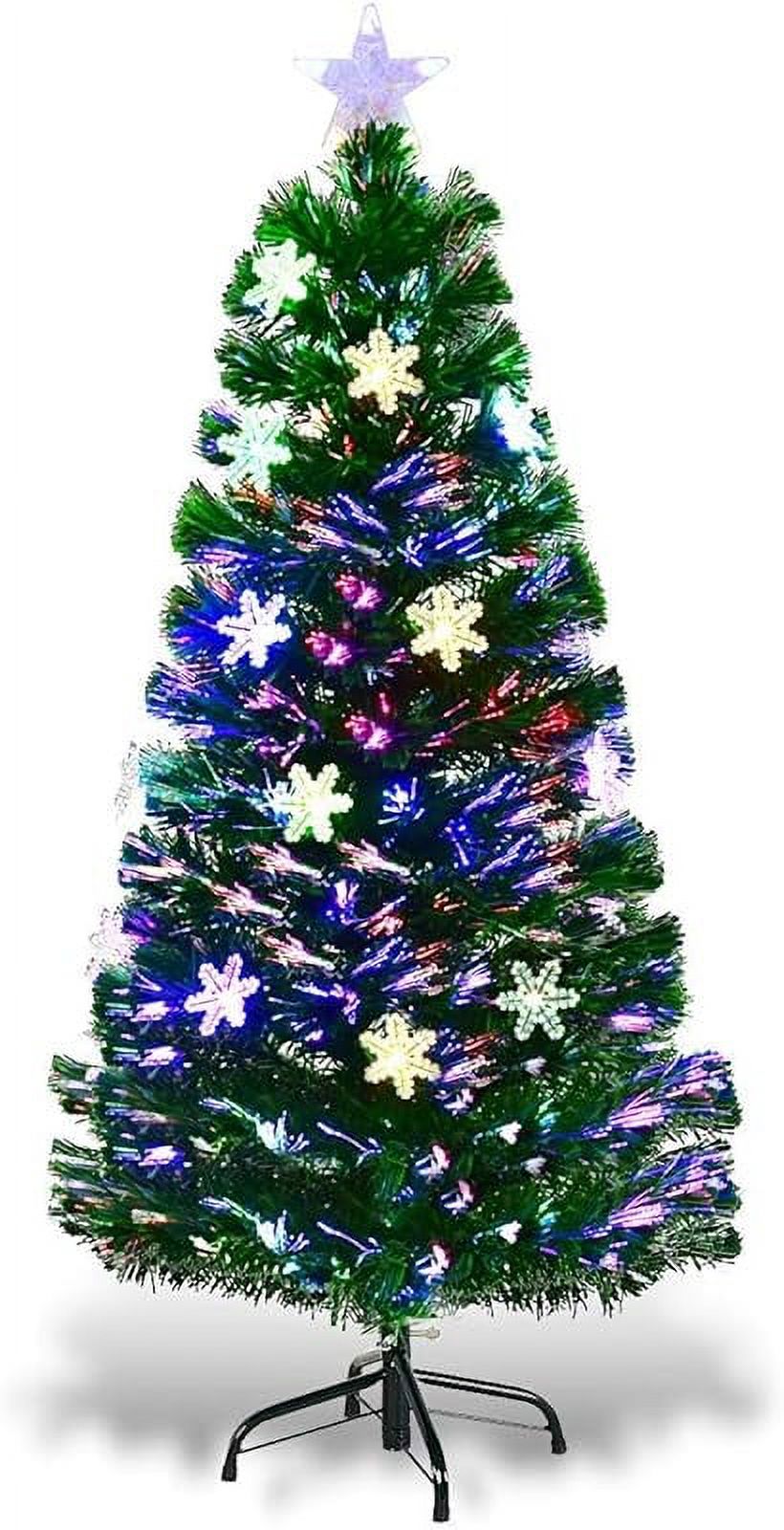 Goplus 5ft Fiber Optic Artificial Christmas Tree, PreLit Xmas Tree