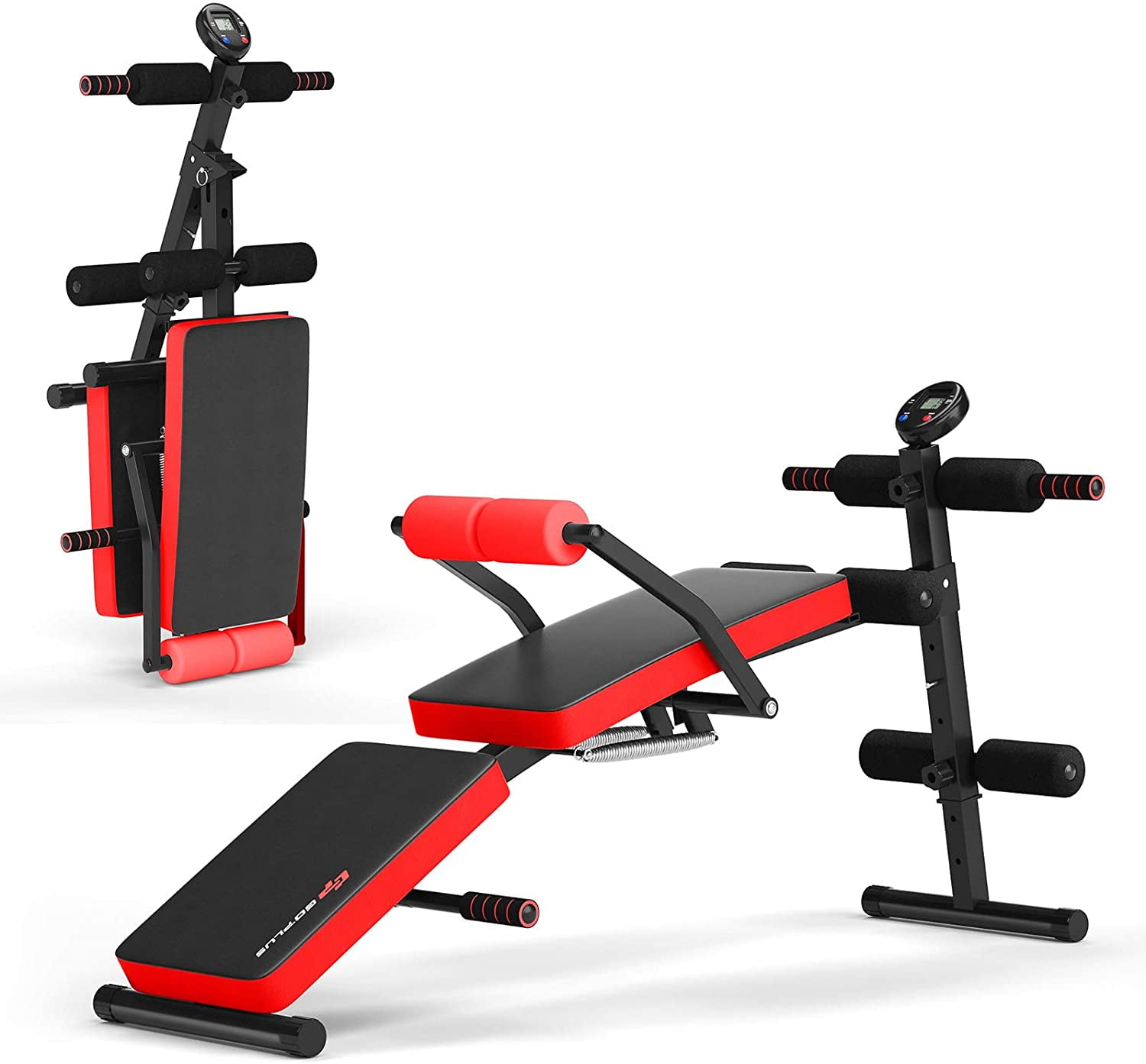 Goplus 6 in 1 Adjustable Sit Up Bench, Foldable Utility Weight Bench w ...