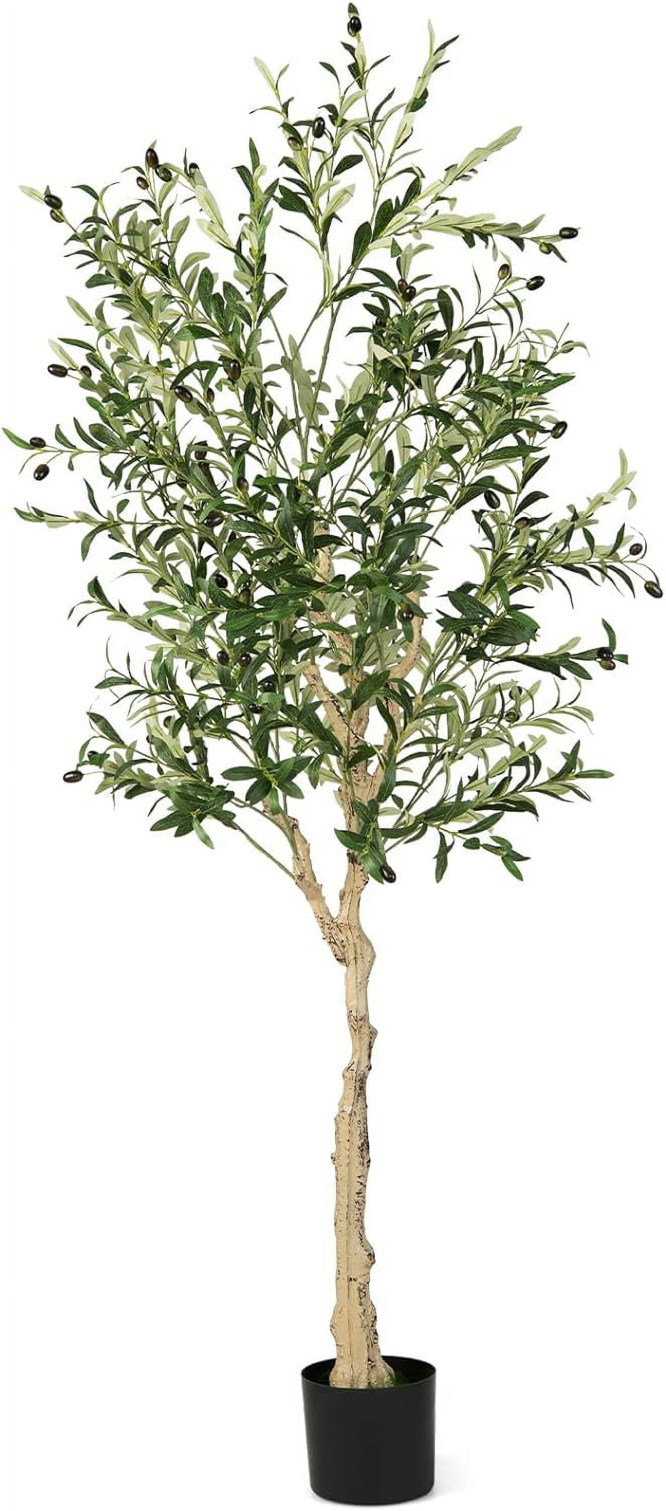 Goplus 6ft Artificial Olive Tree, Tall Fake Potted Olive Silk Tree with — free download