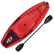Goplus 6ft Youth Kids Kayak w/Paddle Storage Hatche 4-Level Footrest for Age 5+