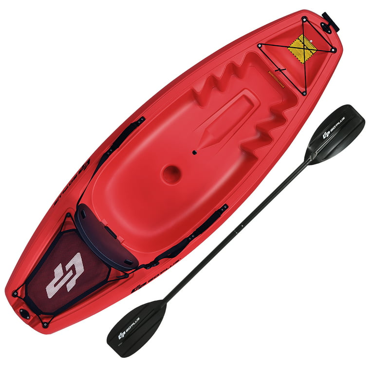 Goplus 6ft Youth Kids Kayak w/Paddle Storage Hatche 4-Level Footrest for  Age 5+