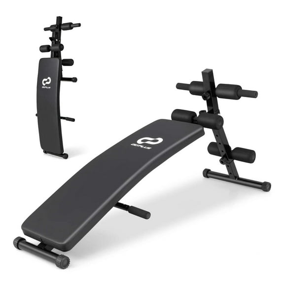 Goplus Adjustable Decline Sit Up Bench for Exercise with High Density Foam Cushioned Seat