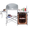 thumbnail image 1 of Goplus Camping Kitchen Table, Portable Outdoor Cooking Table with Storage, 26'' Tabletop, Detachable Windscreen, Camp Cook Station, Folding Grill Table for Tailgating BBQ Picnic Backyard Beach RV, 1 of 8