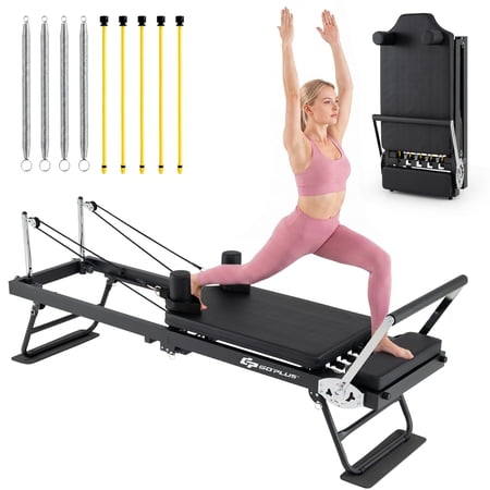 Goplus Foldable Pilates Reformer Machine for Home Gym,Pilates Equipment