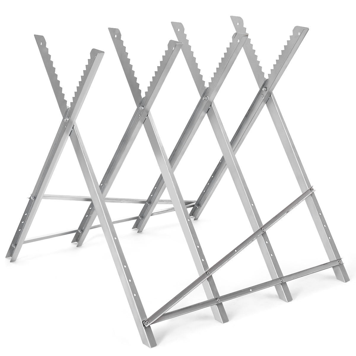 Goplus Foldable Saw horse Heavy Duty Steel Sawhorse Portable 220 lbs Capaticy New