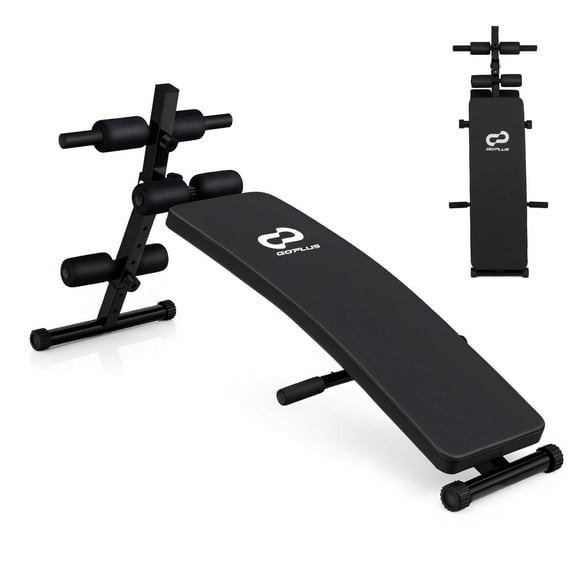 Goplus Full Body Sit Up Bench, Abdominal Workout Bench with 5-Position Adjustable Height