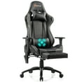 thumbnail image 1 of Goplus Massage Gaming Chair Adjustable Reclining Racing Chair w/Headrest&Footrest Gray, 1 of 12