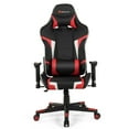 thumbnail image 1 of Goplus Massage Gaming Chair Racing Computer Swivel Chair with Headrest & Lumbar Support Red, 1 of 11