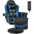 thumbnail image 1 of Goplus Massage Gaming Recliner Height Adjustable Racing Swivel Chair with Cup Holder Blue, 1 of 9