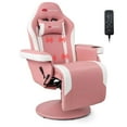 thumbnail image 1 of Goplus Massage Gaming Recliner Height Adjustable Racing Swivel Chair with Cup Holder Pink, 1 of 10