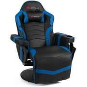 Goplus Massage Gaming Recliner Reclining Racing Chair Swivel Blue