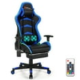 thumbnail image 1 of Goplus Massage LED Gaming Chair Reclining Racing Chair w/Lumbar Support&Footrest Blue, 1 of 10