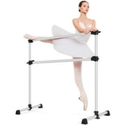 Goplus Portable Ballet Barre 4ft Freestanding Adjustable Double Dance Bar Silver