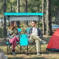 thumbnail image 1 of Goplus Portable Folding Camping Canopy Chairs w/ Cup Holder Cooler Outdoor Turquoise Patented, 1 of 11
