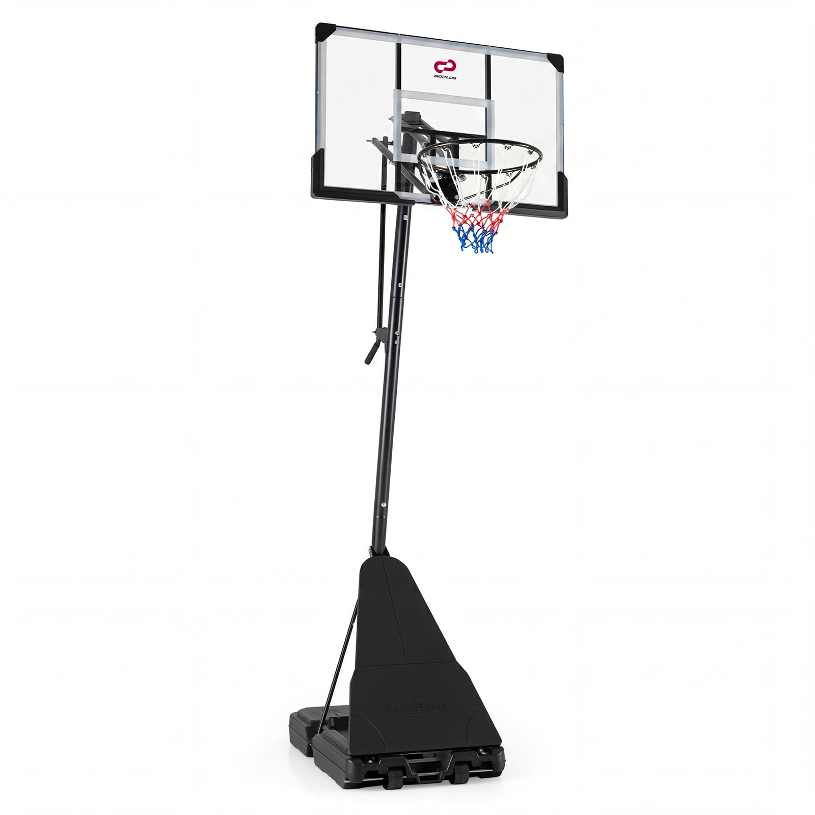 Goplus Portable Outdoor Basketball Hoop with 44 Inch Shatterproof Backboard for Adults