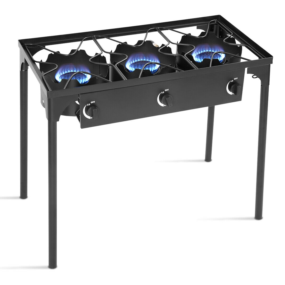 Goplus Portable Propane 225,000-BTU 3 Burner Gas Cooker Outdoor Camp Stove  BBQ