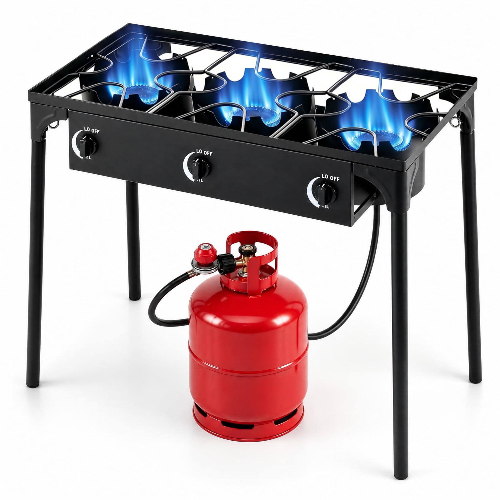 Goplus Portable Propane 240,000-BTU 3 Burner Gas Cooker Outdoor Camp Stove BBQ