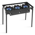 thumbnail image 1 of Goplus Portable Propane 225,000-BTU 3 Burner Gas Cooker Outdoor Camp Stove BBQ, 1 of 11