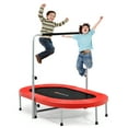 thumbnail image 1 of Goplus Trampoline Foldable Rebouncer with Adjustable Handrail, Red, 59.50" x 35.50" x 52.00", 1 of 11