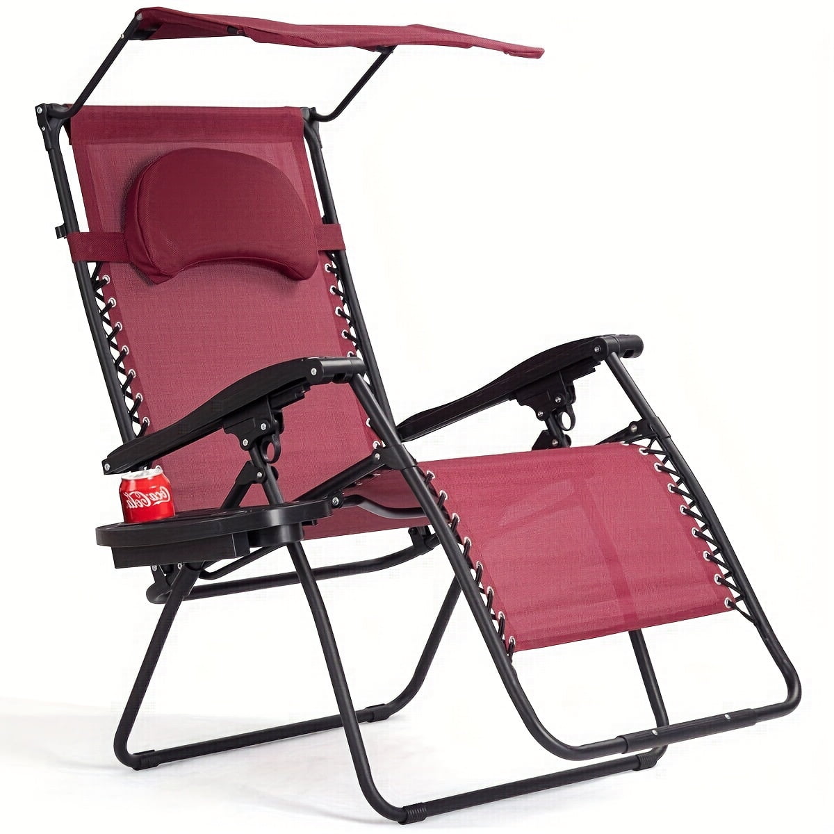 Goplus Zero Gravity Chairs, XLarge Folding Lounge Lawn Chair w/Canopy