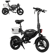 Gopowerbike Go Dash Compact Folding Adult Mini Ebike | 400W 36V 20mph Top Speed | 14yo and Above