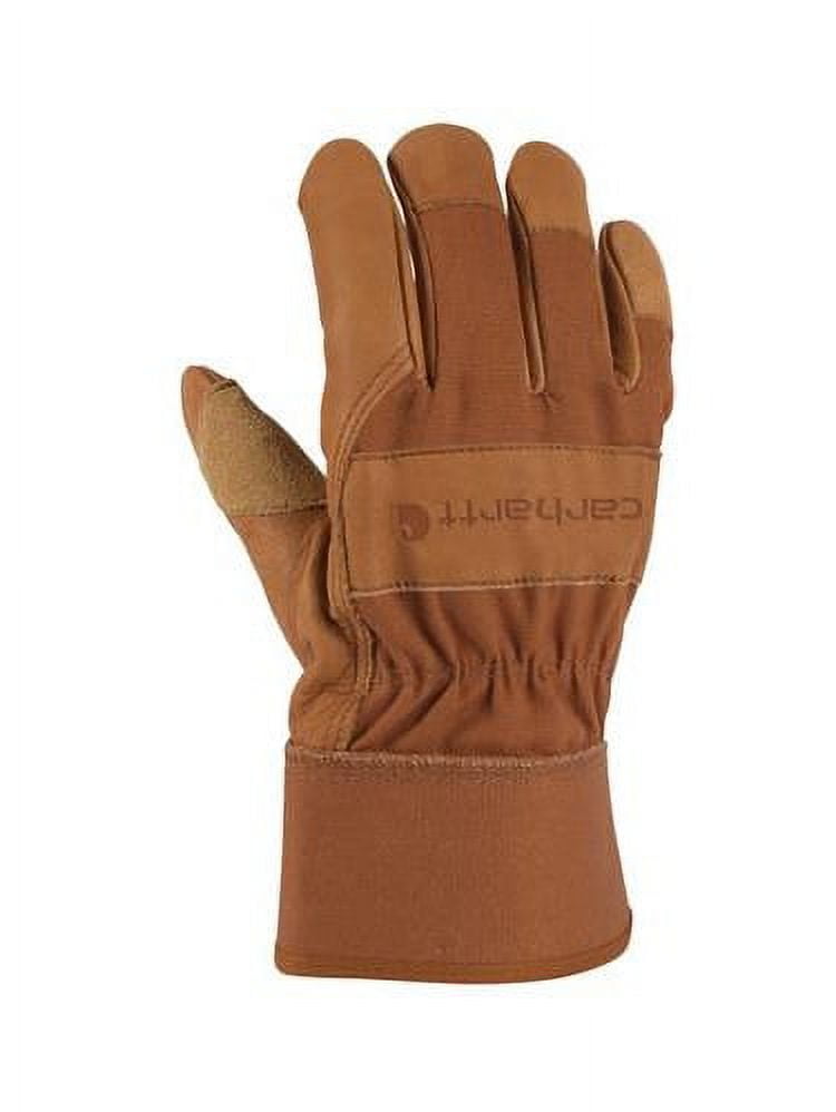 Gordini/Carhartt Usa A518BRN L Work Gloves, Leather & Cotton Duck, Large