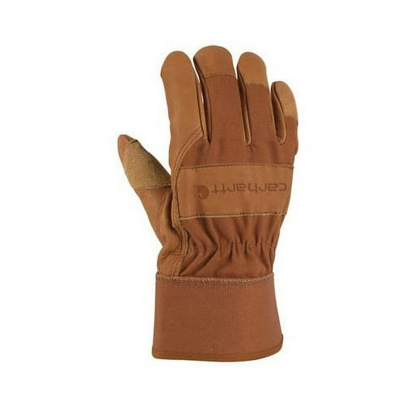 Gordini/Carhartt Usa A518BRN L Work Gloves, Leather & Cotton Duck, Large