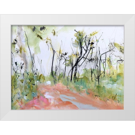 Gordon, Ann 14x12 White Modern Wood Framed Museum Art Print Titled - Fire Trail Through Loftus Ridge