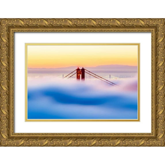 Gordon, Dave 14x11 Gold Ornate Wood Framed with Double Matting Museum Art Print Titled - Across The Bay