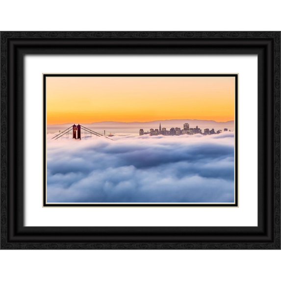 Gordon, Dave 24x17 Black Ornate Wood Framed with Double Matting Museum Art Print Titled - Morning Fog