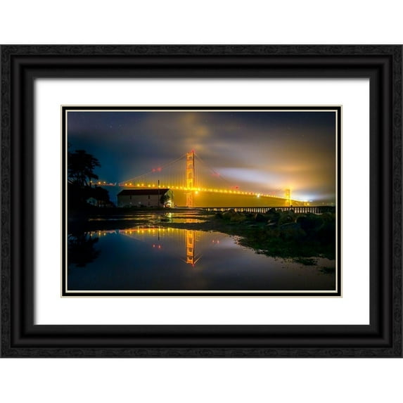 Gordon, Dave 32x23 Black Ornate Wood Framed with Double Matting Museum Art Print Titled - Dark Night